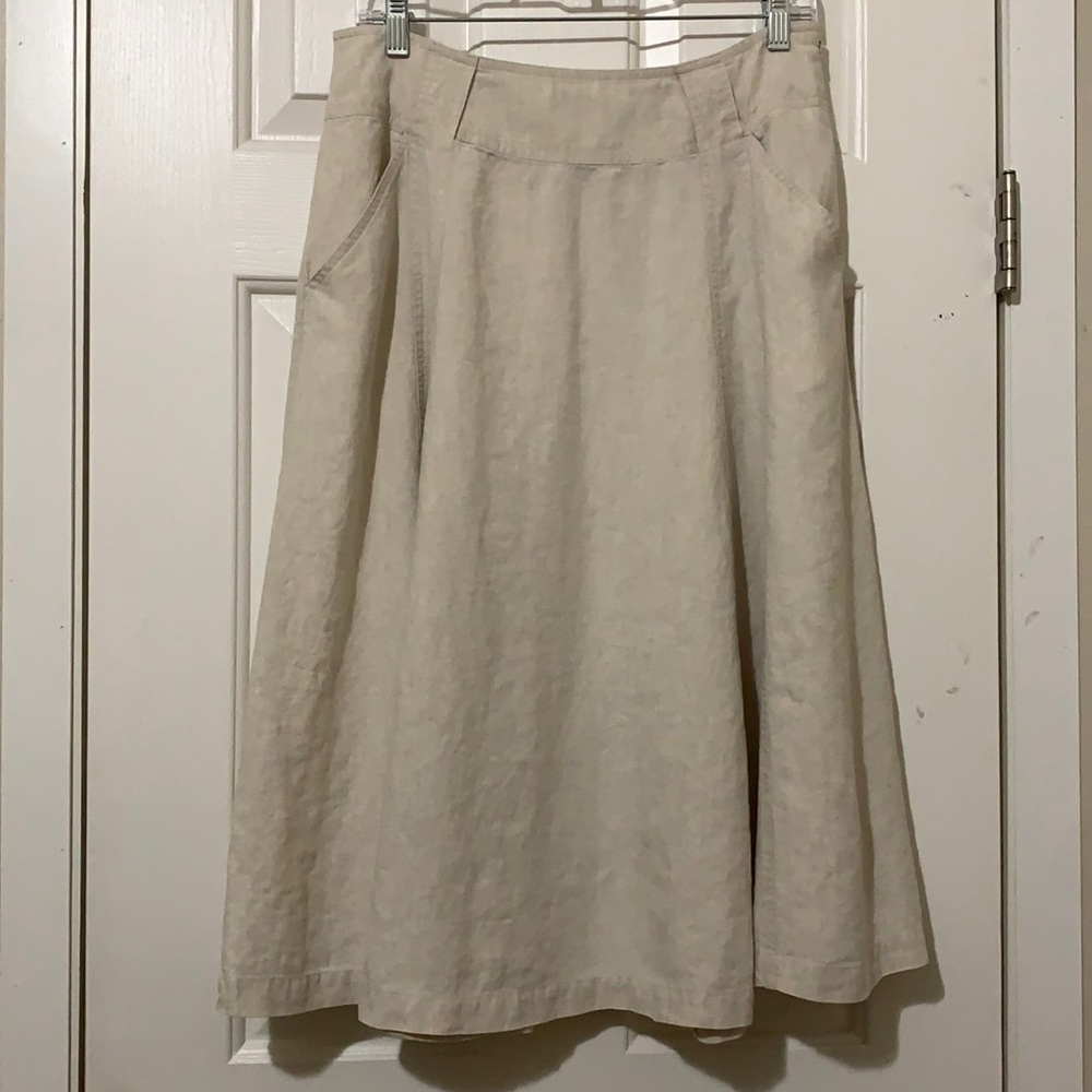 Women’s Willi Smith Light Khaki Linen Skirt 4